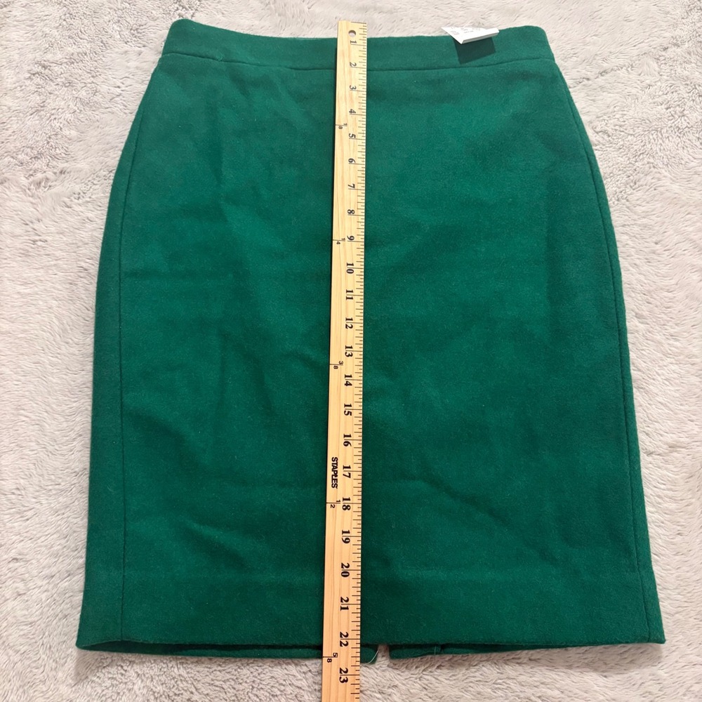 NEW‎ J. Crew Wool Blend Pencil Skirt Kelly Green Colorful Party Office Work Sz 4 - Picture 3 of 9